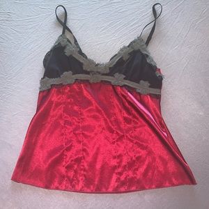 Morbid threads Goth dressy dark red black camisole